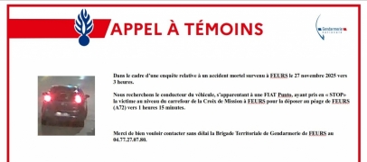 Feurs : appel à témoins après la mort d’un piéton percuté de nuit