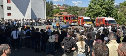 Rive-de-Gier : une simulation d'accident choc pour sensibiliser les lyc&eacute;ens aux dangers de la route