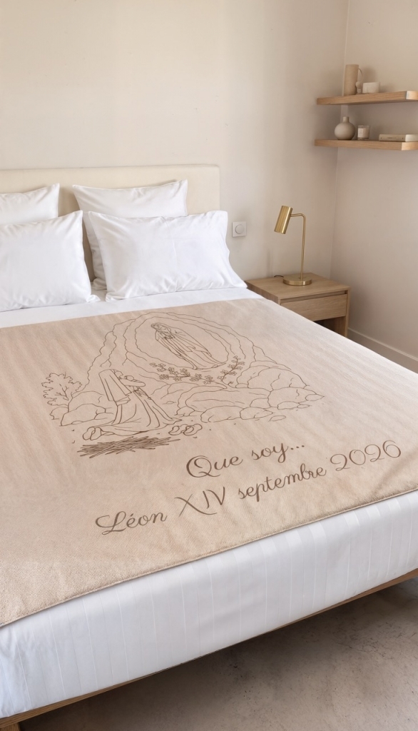 Photo: tl7.fr French Family Textile Business Creates Bed Runner for Pope
